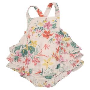 Angel Dear Ruffle Sunsuit, Leilani Floral Size 6-12 Months NWT